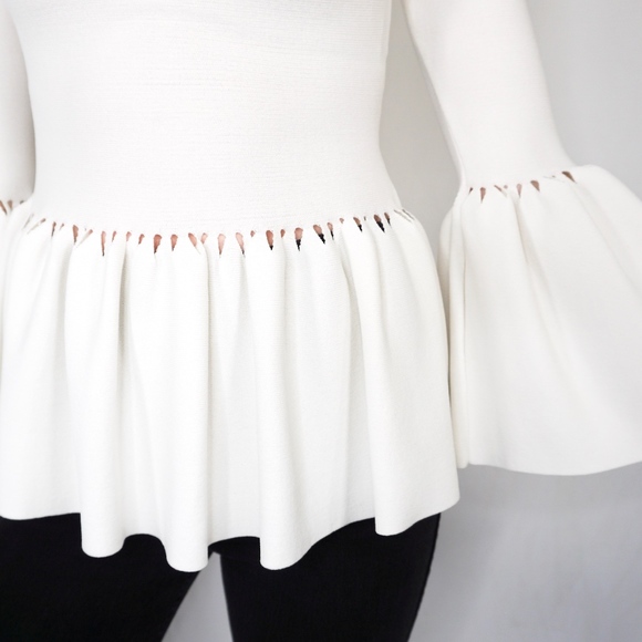 JONATHAN SIMKHAI Knit Bell Sleeve Peplum Top 0005 - Picture 8 of 8